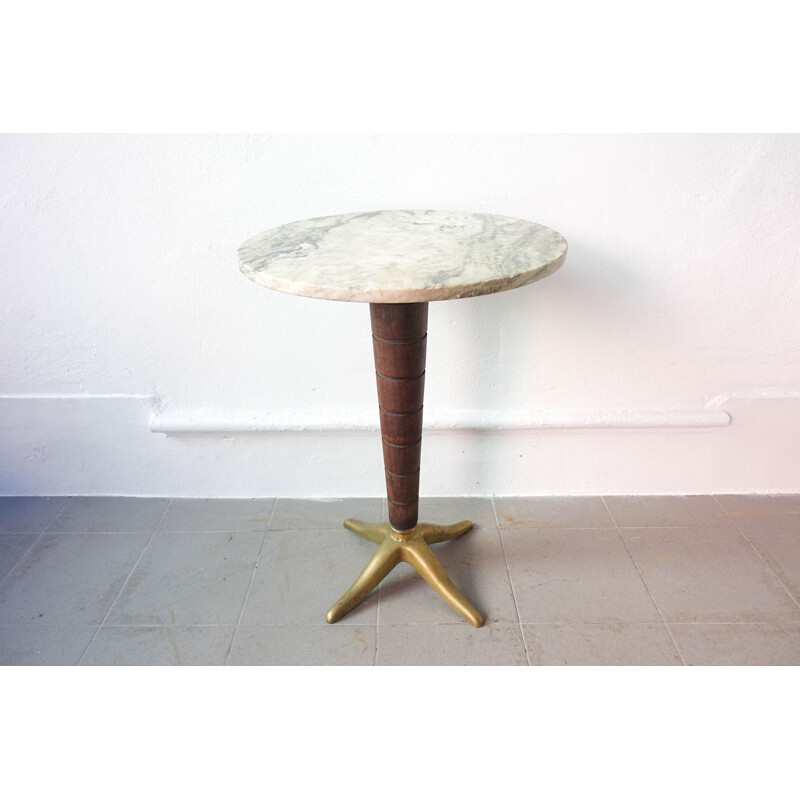 Vintage Marble Bistro Table Italian 1950s