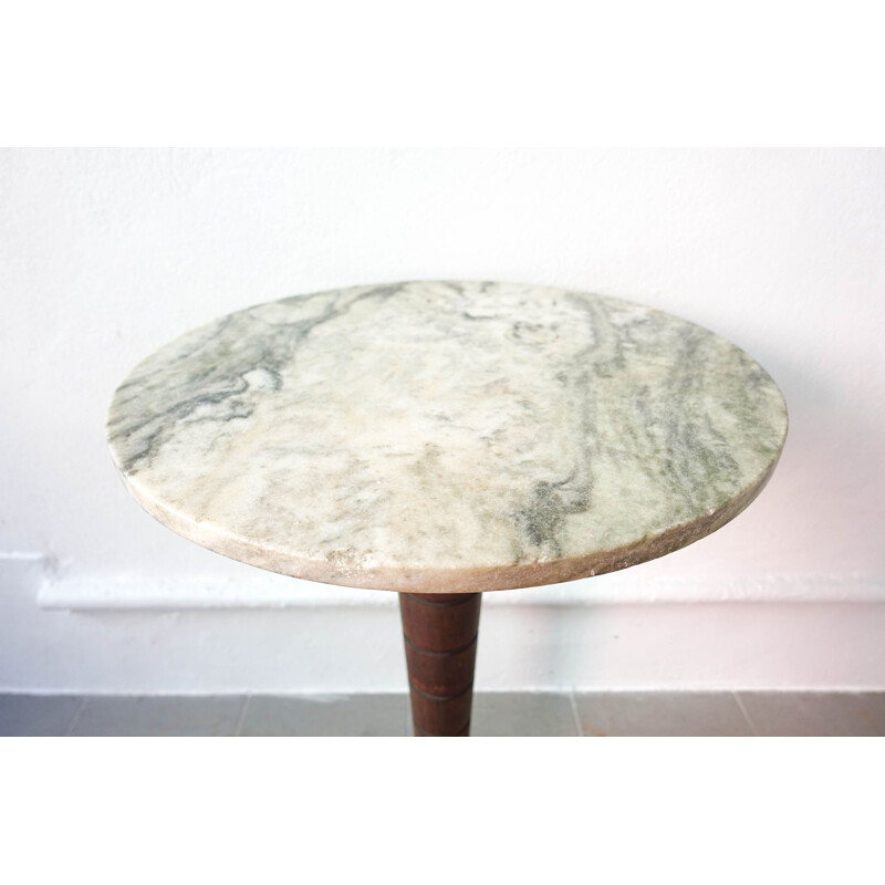 Vintage Marble Bistro Table Italian 1950s