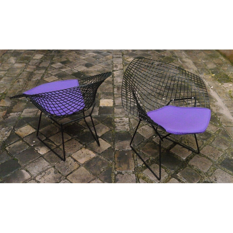 Pair of armchairs "Diamond", Harry BERTOIA - 1980s