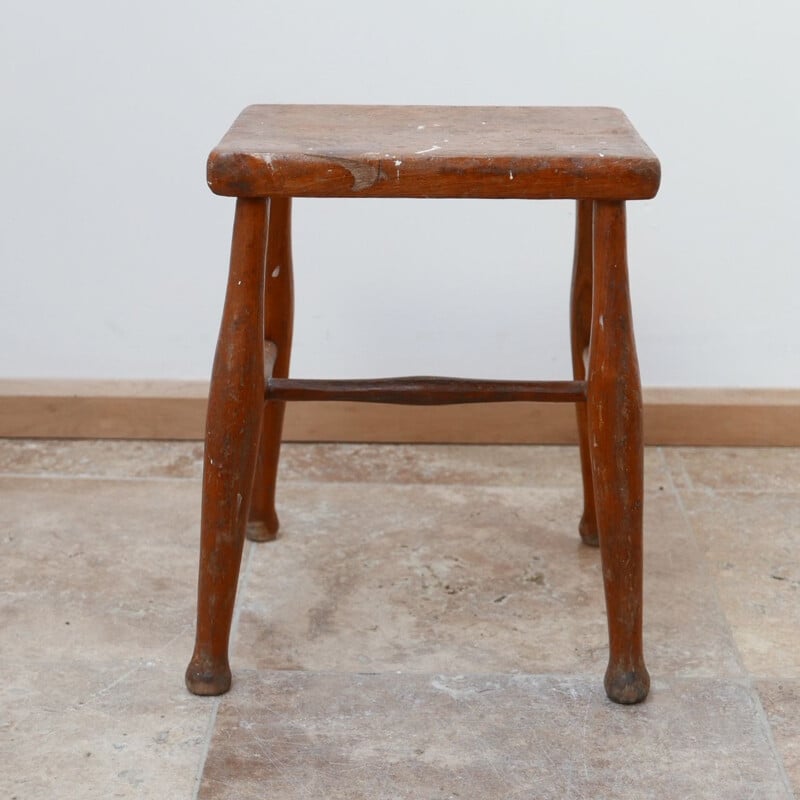 Vintage-Holzhocker 1950