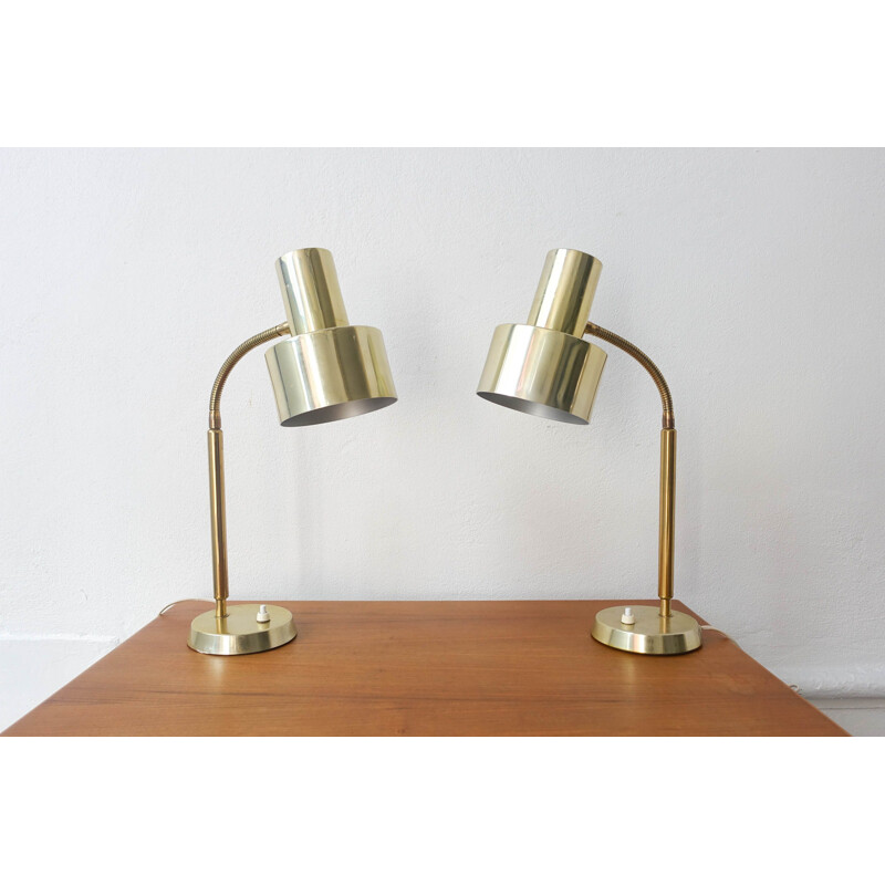 Pair of vintage brass table lamps by Boréns 1960