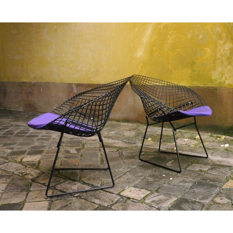 Pair of armchairs "Diamond", Harry BERTOIA - 1980s