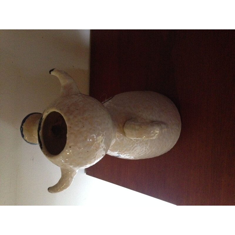 Brocca in ceramica vintage con motivo a toro