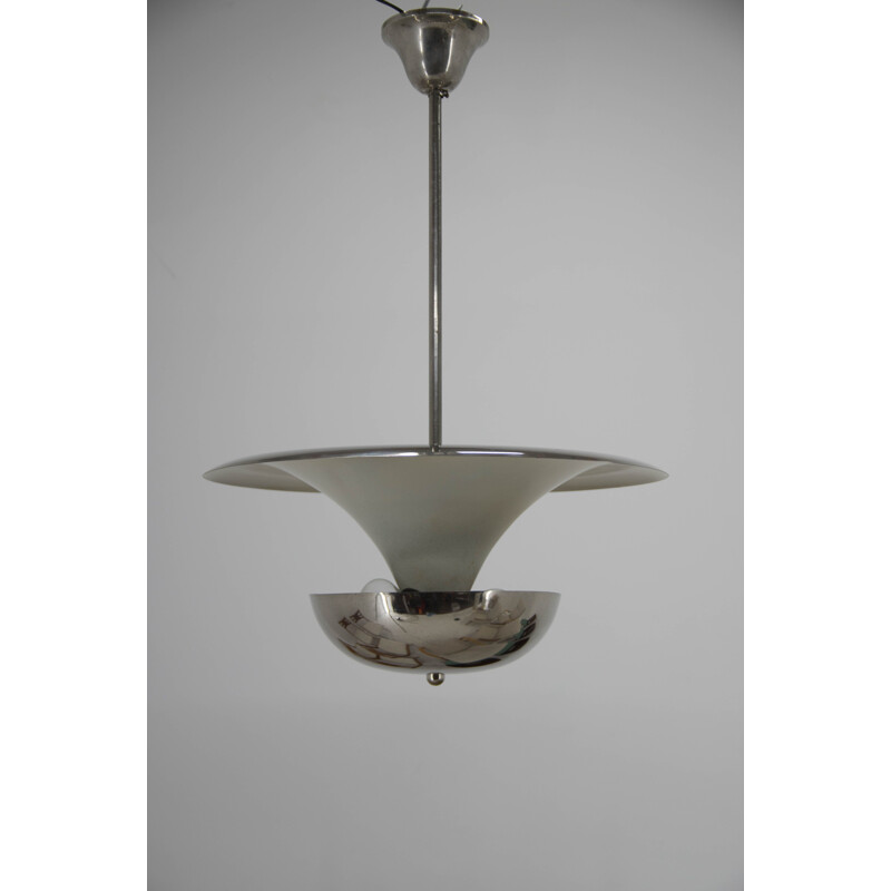 Vintage chrome pendant lamp, Bauhaus, by Franta Anyz 1940