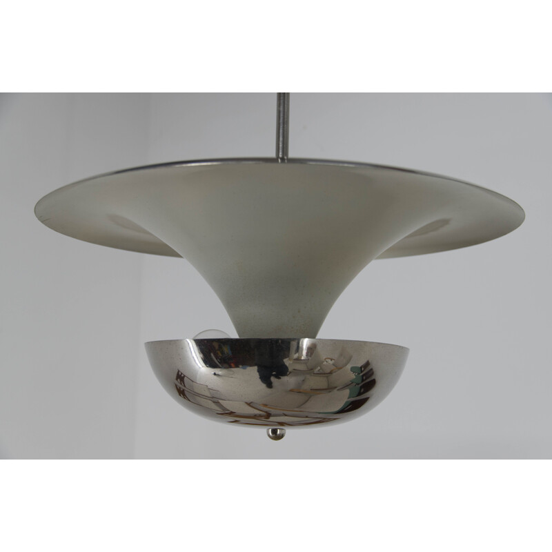 Vintage chrome pendant lamp, Bauhaus, by Franta Anyz 1940