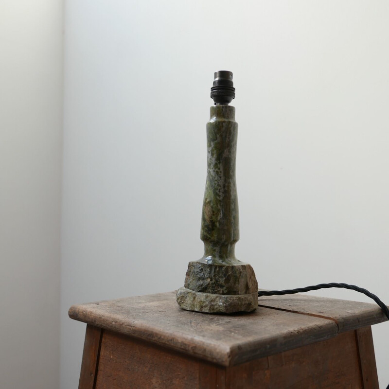 Lampe de table vintage en pierre de Cornouailles sculptée à la main, Angleterre