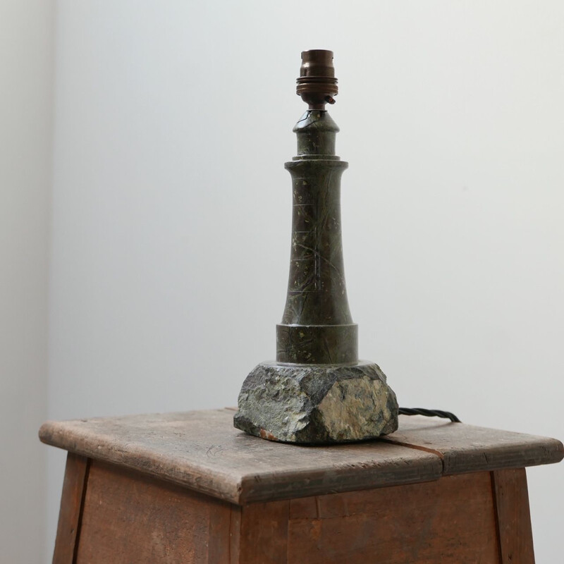 Lampe de table vintage en pierre de marbre de Cornouailles