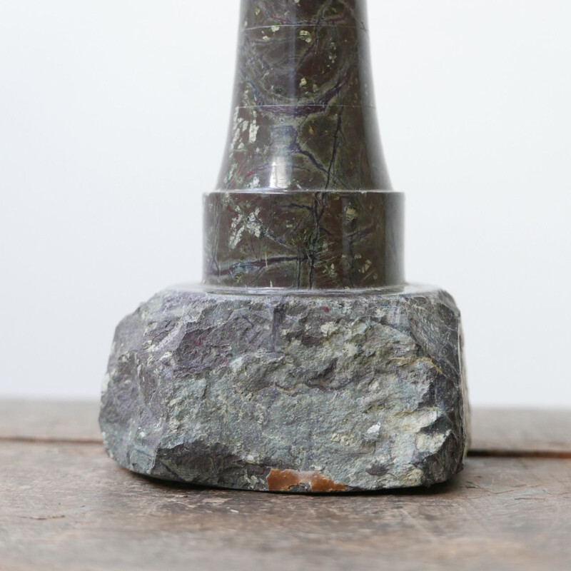 Vintage Cornish marble stone table lamp