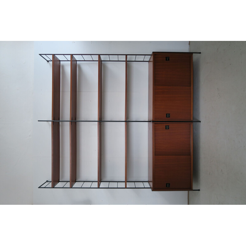 Vintage wall shelving system by Omnia for Hilker, Germany 1960