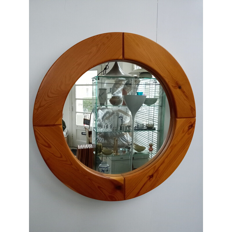 Vintage solid pine mirror 1970