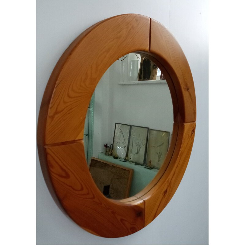 Vintage solid pine mirror 1970