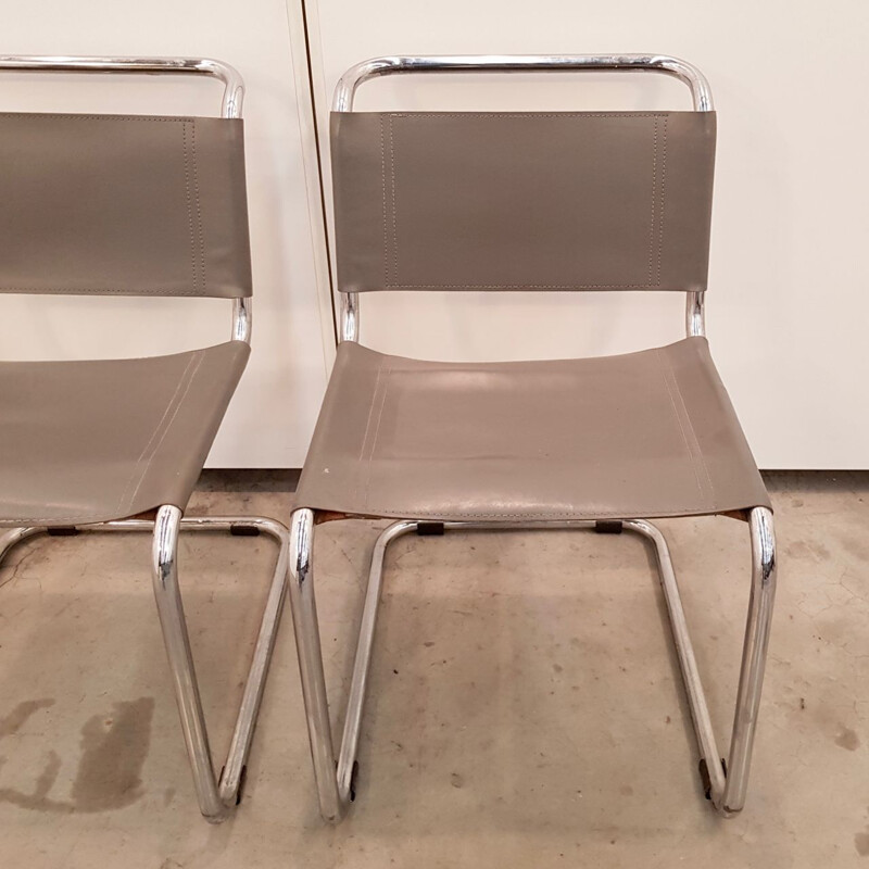 Coppia di sedie in pelle vintage