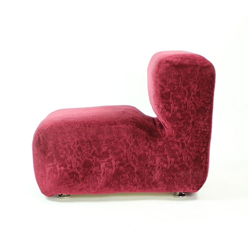 Vintage velvet lounge chair by Ivan Matusik, Czechoslovakia 1970