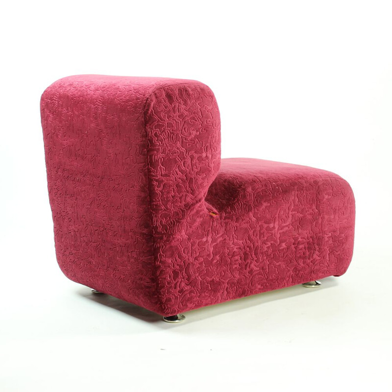 Vintage velvet lounge chair by Ivan Matusik, Czechoslovakia 1970