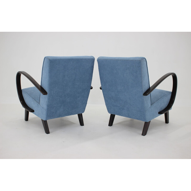 Pair of vintage Jindrich Halabala Armchairs Czechoslovakia 1950s