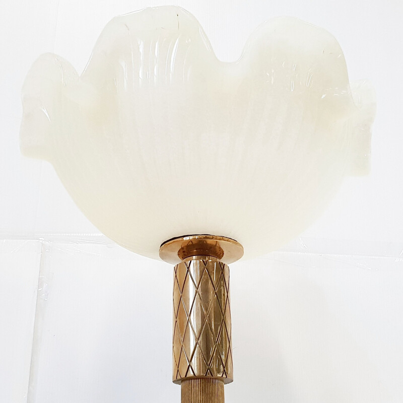 Vintage solid wood & Murano floor lamp Italian