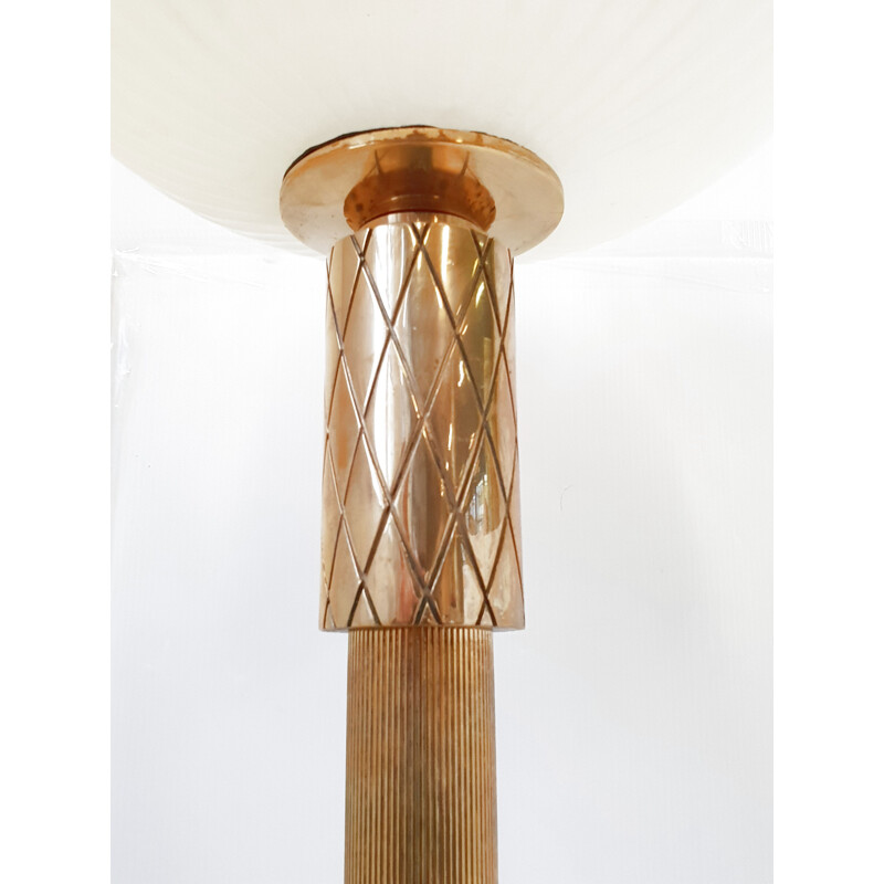 Vintage vloerlamp in massief hout