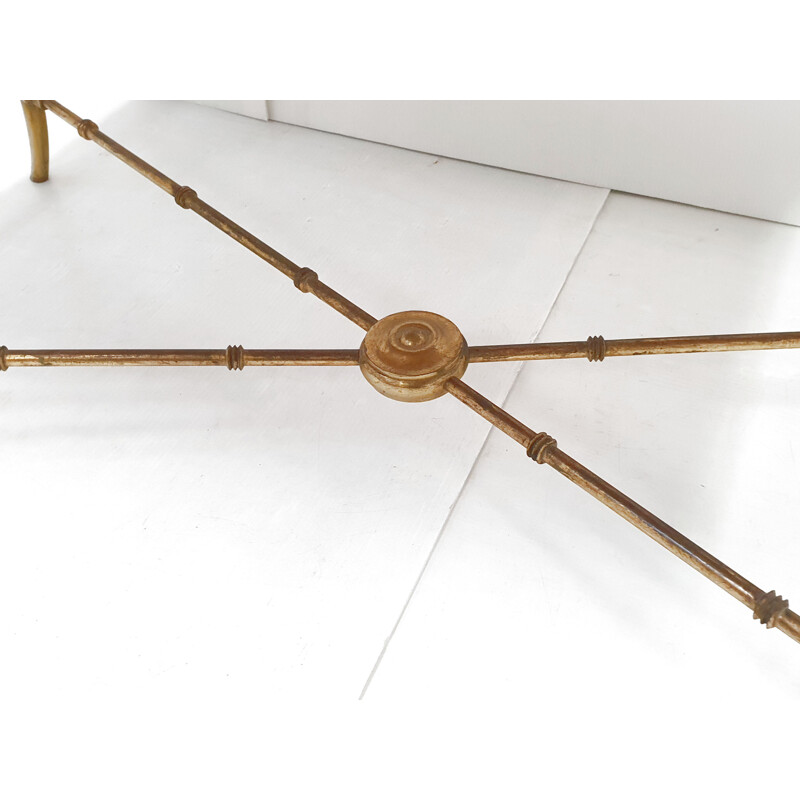 Vintage coffee table Jansen imitation bamboo 1970
