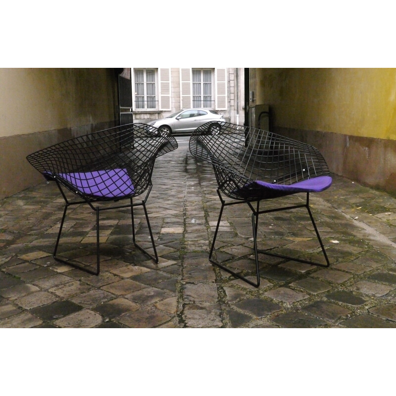 Pair of armchairs "Diamond", Harry BERTOIA - 1980s