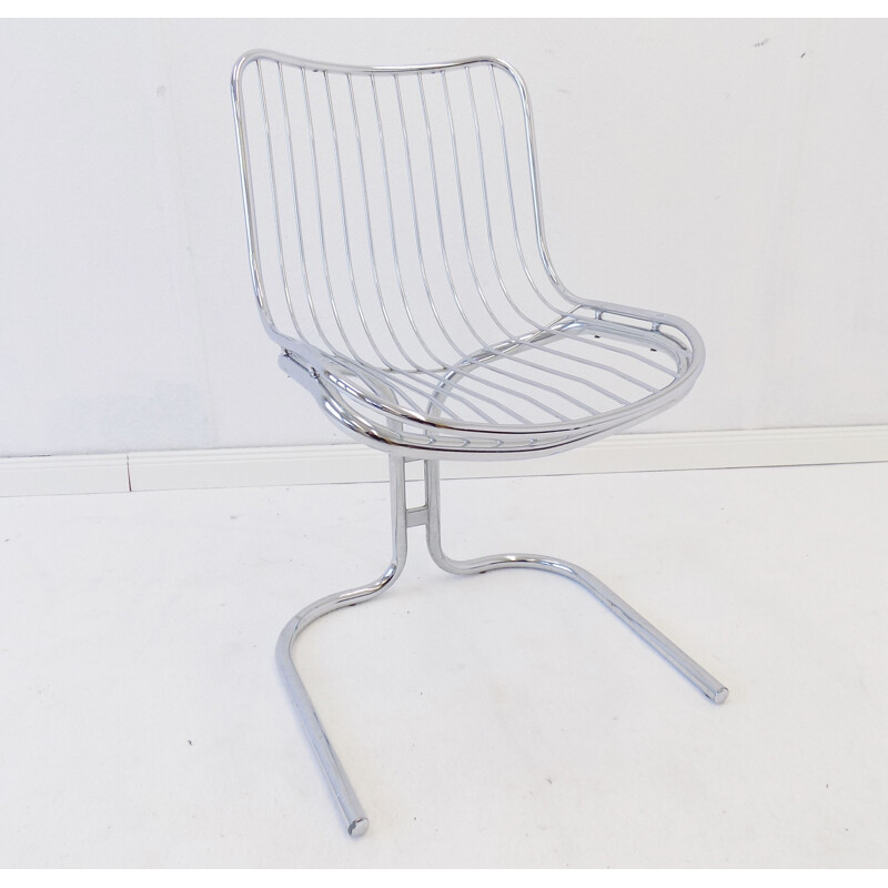 Pair of vintage Rima Radiofreccia chrome chairs by Gastone Rinaldi