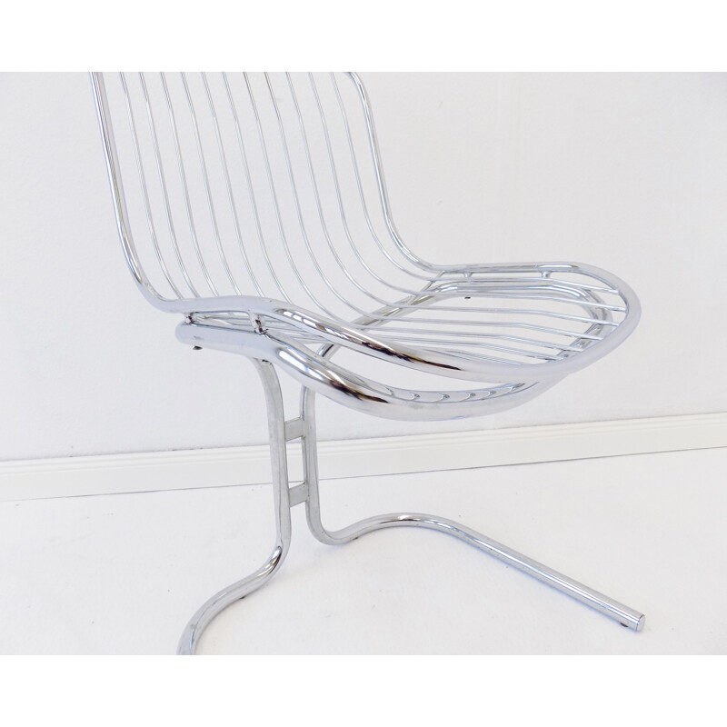 Pair of vintage Rima Radiofreccia chrome chairs by Gastone Rinaldi
