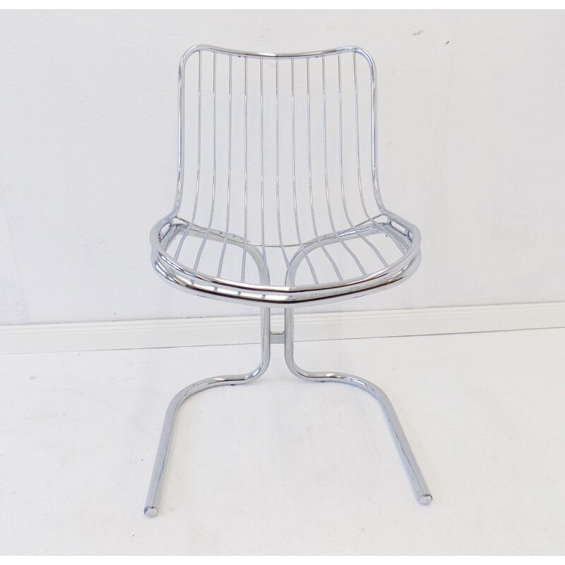 Pair of vintage Rima Radiofreccia chrome chairs by Gastone Rinaldi