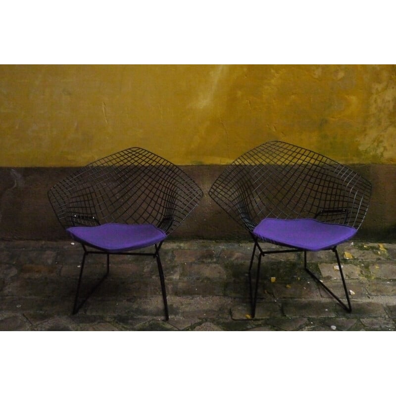 Pair of armchairs "Diamond", Harry BERTOIA - 1980s