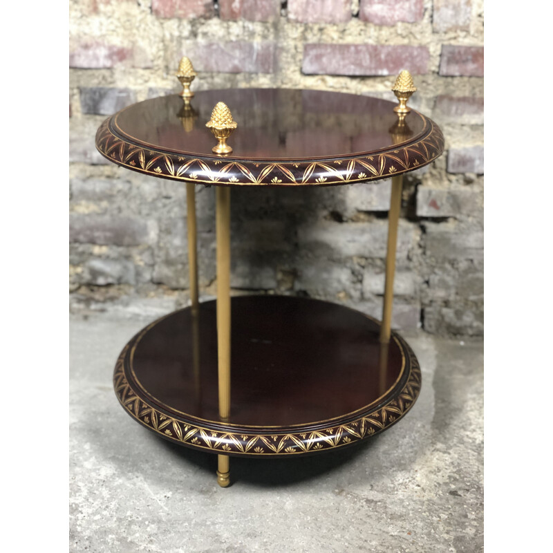 Vintage Maison Baguès side table with bronze and pine cone legs 1960s