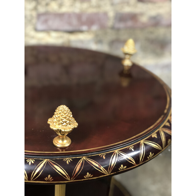 Vintage Maison Baguès side table with bronze and pine cone legs 1960s