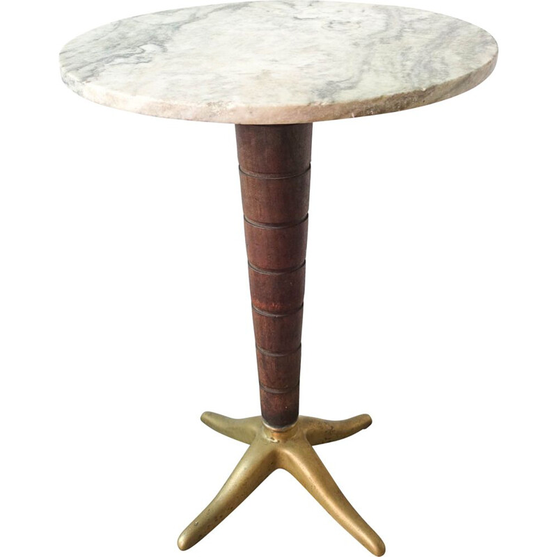 Table vintage de bistro en marbre italien 1950