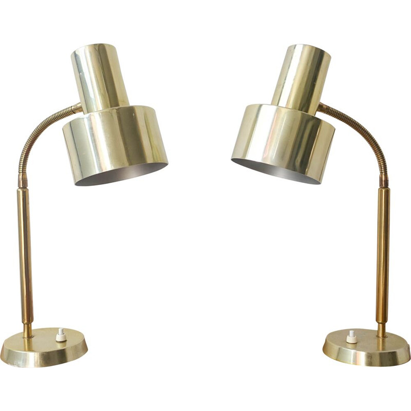 Pair of vintage brass table lamps by Boréns 1960