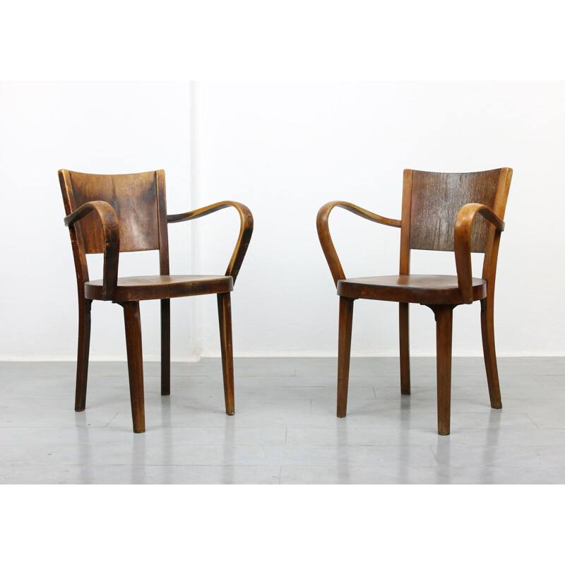 Pair of vintage Bentwood Armchairs by Michael Thonet 1930s