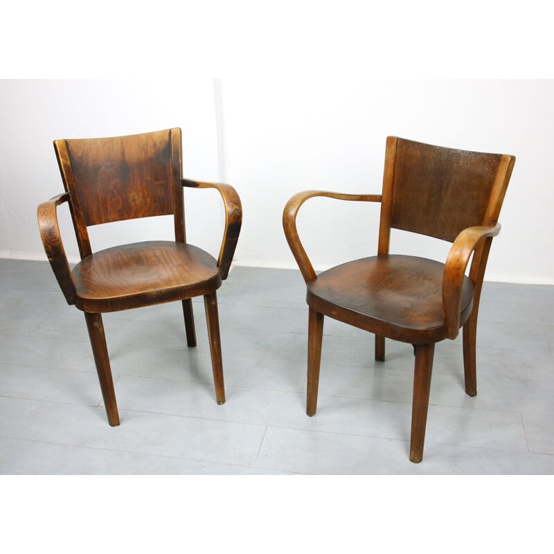 Pair of vintage Bentwood Armchairs by Michael Thonet 1930s