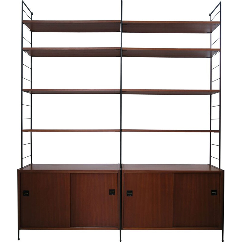 Vintage wall shelving system by Omnia for Hilker, Germany 1960