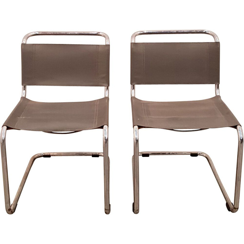 Paire de chaises vintage en cuir