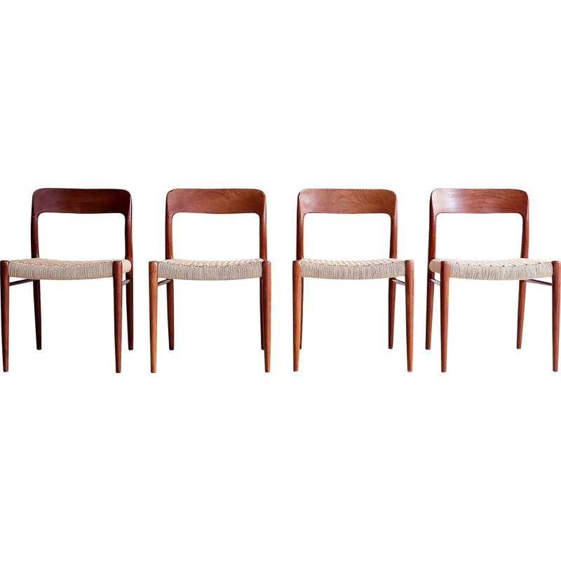 Set of 4 vintage chairs by Nils Moller Scandinavian 1960s