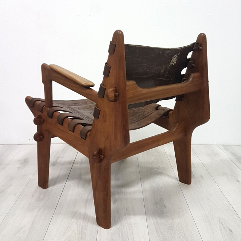 Paire de chaises et table brutalistes vintage assortie par Angel Pazmino pour Muebles de Estilo