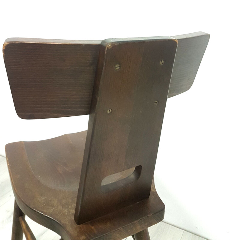 Set of 4 vintage brutalist dining chairs
