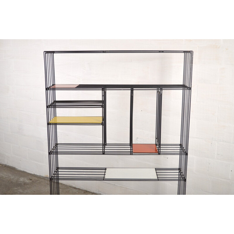 Pilastro bookcase in steel and multicolored metal, Tjerk REIJENGA - 1960s