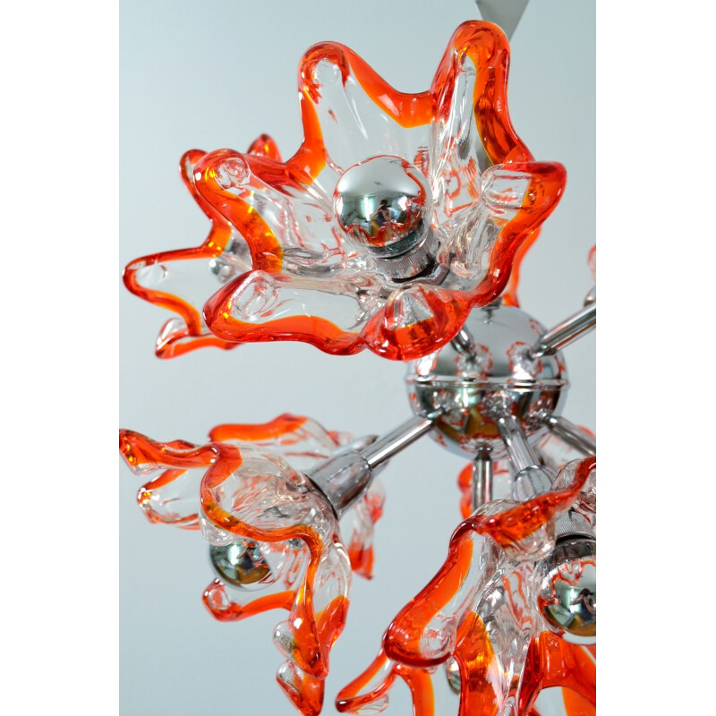 Lustre "Flower Sputnik" Mazzega en verre de Murano - 1970