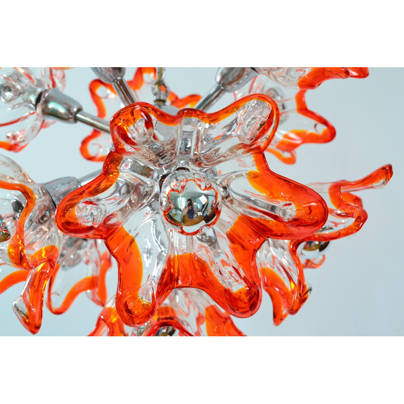 Lustre "Flower Sputnik" Mazzega en verre de Murano - 1970