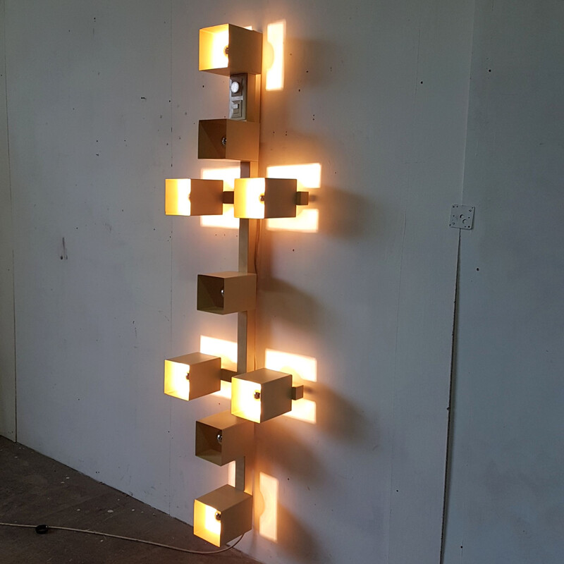 Large vintage constructivist wall lamp