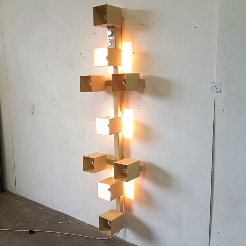 Large vintage constructivist wall lamp