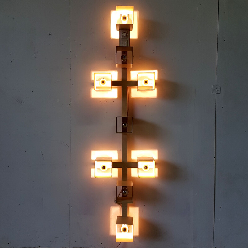 Large vintage constructivist wall lamp