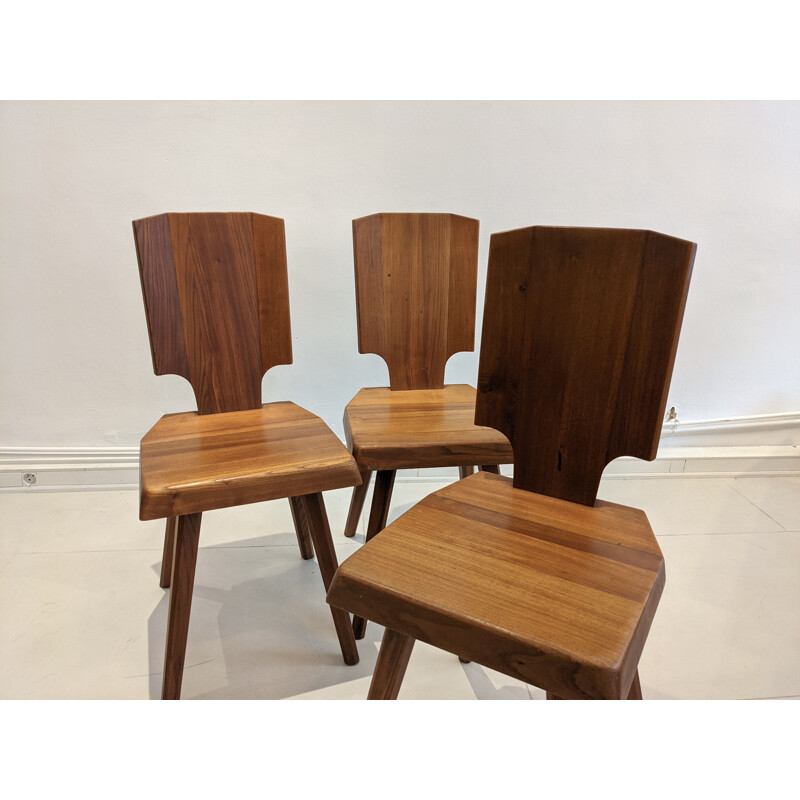 Set of 6 vintage chairs by Pierre Chapo