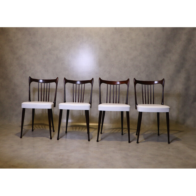 Set of 4 vintage chairs by Stevens 1950