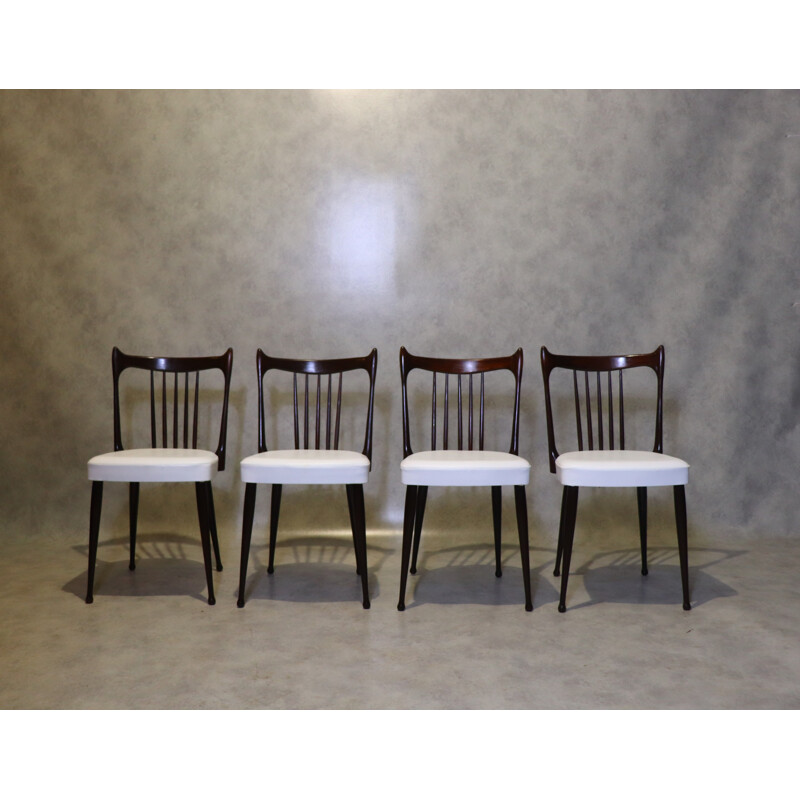 Set of 4 vintage chairs by Stevens 1950