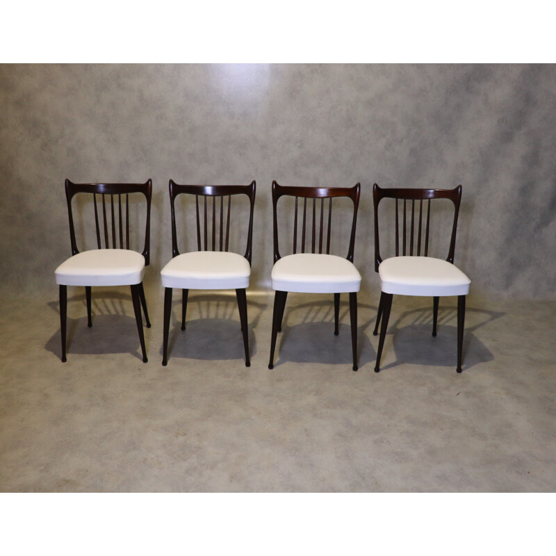 Set of 4 vintage chairs by Stevens 1950