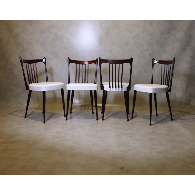 Set of 4 vintage chairs by Stevens 1950