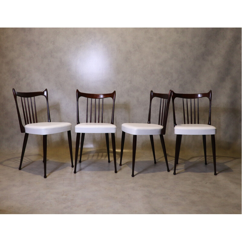 Set of 4 vintage chairs by Stevens 1950